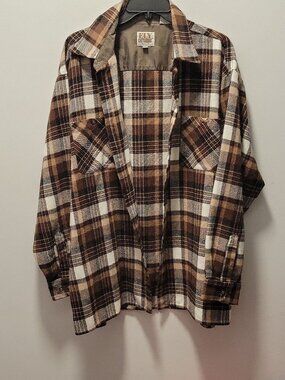Ely Cattleman Shirt Mens Xl - Brown & white Plaid - western,country,flannel,west